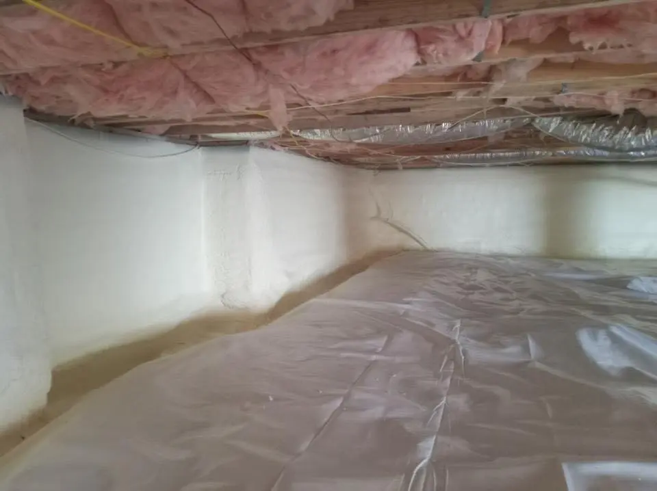 Crawl space encapsulation with closed-cell spray foam for Roof Leak Repair in Fairfield
